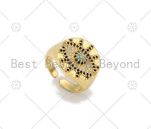 Load image into Gallery viewer, CZ Evil Eye On Oval Shape Adjustable Ring, Sku#X212