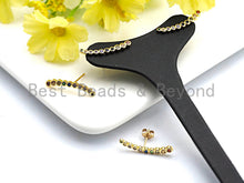 Load image into Gallery viewer, Clorful CZ Thin Strip Stud Earrings, Sku#J80