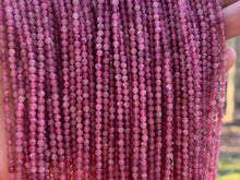 Load image into Gallery viewer, Quality Pink Tourmaline Faceted Round Beads, 2mm/3mm Genuine Small Beads, 15.5'' Full Strand, SKU#U1220