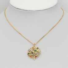 Load image into Gallery viewer, Gold Colorful CZ Heart Tree Charm, Sku#LD423