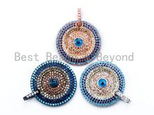 Load image into Gallery viewer, CZ Turquoise Cobalt Micro Pave Round Pendant, sku#L50