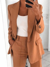Load image into Gallery viewer, Lapel Blazer &amp; Slim-Fit Trousers Two-Piece Suit – 10 Colors XS–5XL