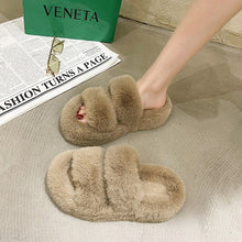 Load image into Gallery viewer, Women's Fuzzy House Slippers | Faux Fur Fluffy Bedroom Slides