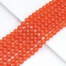 Load image into Gallery viewer, Orange Jade Round Smooth Beads, Sku#U2024