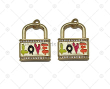 Load image into Gallery viewer, Enamel Love Lock Charm, Sku#L640