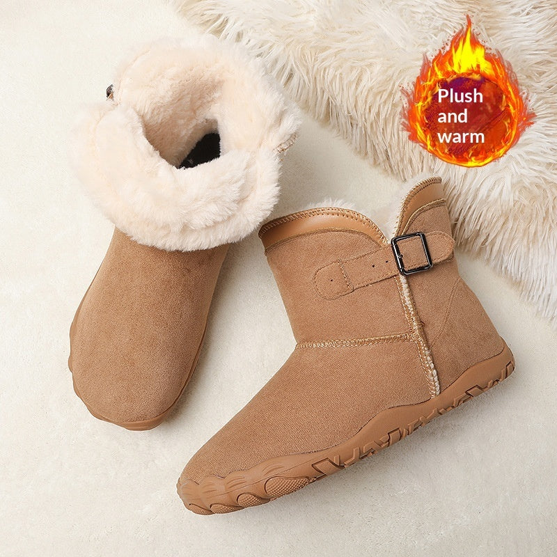 Leather Anti-Slip Five-Finger Shoes for Couples | Unisex Slip-On High-Top