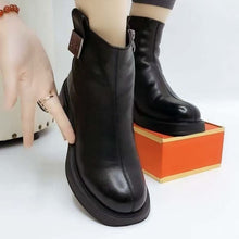 Load image into Gallery viewer, Women's Chunky Mid Heel Short Boots – Round Toe Block Heel Ankle Boots