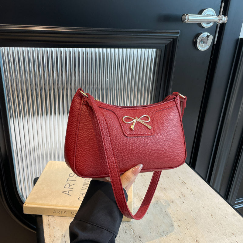 Women's Bow-Tie Western Underarm Bag - PU Leather Shoulder Bag