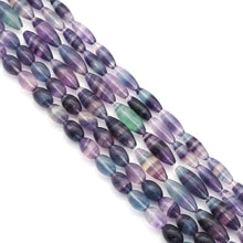 Load image into Gallery viewer, Genuine Fluorite Smooth Rice Beads, 10x14mm/8x20mm/10x25mm, Sku#U1561