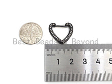 Load image into Gallery viewer, CZ Heart Shape Huggie Earrings, Sku#J283