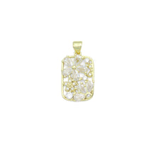 Load image into Gallery viewer, Baguette CZ Flower Rectangle Charm Pendant, Sku#LK1121