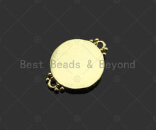 Load image into Gallery viewer, Gold Filled White Enamel Virgin Mary On Round Coin Shape Connector, 18K Gold Filled Enamel Link, Enamel Jewelry, 22x17mm,Sku#LD108