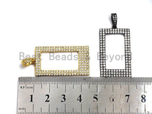 Load image into Gallery viewer, Clear CZ Micro Pave Hollow out Rectagular Shape Pendant, Gold/Rose Gold/Silver/Gunmetal Geometric Frame shape pendant, 20x45mm, sku#X58