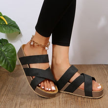 Load image into Gallery viewer, Women's Woven Platform Sandals | Flat Open-Toe PU Summer Beach Shoes