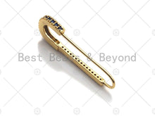 Load image into Gallery viewer, CZ Micro Pave Gold Safety pin earrings, sku#F1162