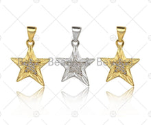 Load image into Gallery viewer, CZ Micro Pave Five Star Shape Pendant/Charm,CZ Dainty Gold Charm, Necklace Bracelet Charm Pendant,14x18mm,Sku#JD01
