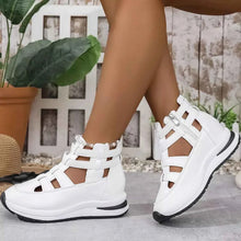 Load image into Gallery viewer, Women's Cutout Platform Sneakers | Low Heel PU Leather Shoes
