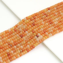 Load image into Gallery viewer, Rondelle Smooth Orange Aventurine Beads, Sku#U1909