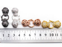 Load image into Gallery viewer, CZ Micro Pave Panther Leopard Head Box Insert Clasp,Cubic Zirconia Clasp,Leopard Head Connector, 12x40x12mm, sku#H103
