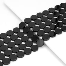 Load image into Gallery viewer, Black Onyx Smooth Flat Coin Beads, Sku#Q45