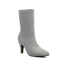Load image into Gallery viewer, Women's Pointed Toe Stiletto Heel Boots | Slip-On Low Shaft Dress Heels