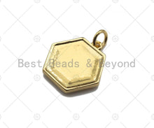 Load image into Gallery viewer, White Enamel Daisy Flower On Hexagon Shape Pendant Charm, Enamel Hexagon Charm,16x16mm,sku#L355