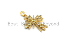 Load image into Gallery viewer, Large CZ Micro Pave Fancy Cross Pendant, F640
