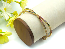 Load image into Gallery viewer, CZ Crisscross Cuff Bracelet, Sku#X24