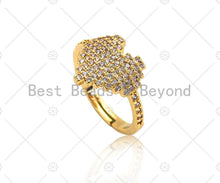 Load image into Gallery viewer, CZ  Heart Shape Adjustable Ring, Sku#X257