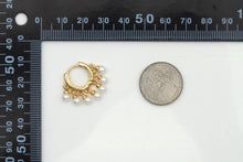 Load image into Gallery viewer, Gold Filled Dangle White Pearl Hoop Earrings, Sku#LD376