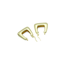 Load image into Gallery viewer, Plain Gold Silver Square Bag shape Hoop Earrings, Sku#A307