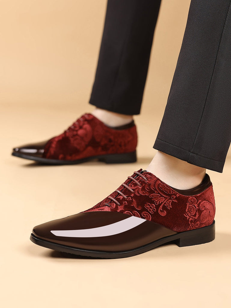 Men's Shiny Pointed-Toe Business Leather Shoes - Premium PU Leather Square Toe Dress Shoes