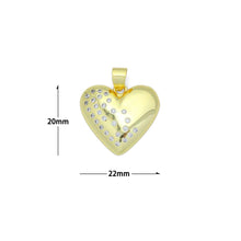 Load image into Gallery viewer, CZ Puffy Heart with Diamond Charm Pendant, Sku#LK1153