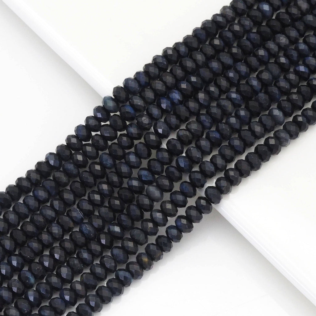 4x6mm Blue Tiger Eye Faceted Rondelle Beads, Sku#U1658