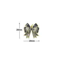 Load image into Gallery viewer, Black white Enamel Gold bow Charm Pendant,Sku#LK1215