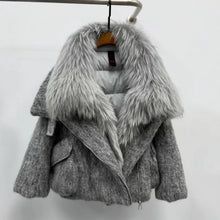 Load image into Gallery viewer, Womens Down Jacket With A Luxurious Cashmere Fur And Raccoon-Fur Collar
