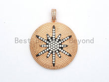 Load image into Gallery viewer, CZ Micro Pave Large 36x39mm Star on Round Disc Pendant, Star