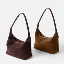 Load image into Gallery viewer, Women's Genuine Leather Tote Bag – Minimalist Matte Cowhide Shoulder Bag with Zipper Pockets