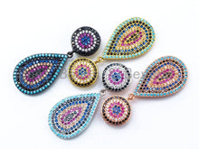Load image into Gallery viewer, CZ Micro Pave Teardrop Pendant with Evil Eye, sku#L96