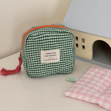 Load image into Gallery viewer, Portable Canvas Plaid Coin Purse