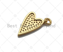 Load image into Gallery viewer, CZ Micro Pave Heart Shape Pendant,Cubic Zirconia Heart Charm, Gold/silver/black/rose gold Dangle Heart Charm, 9x16mm,sku#ML24