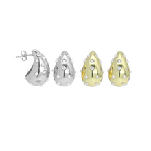 Load image into Gallery viewer, Clear CZ Pearl  drop Shape Earrings, Sku#A395