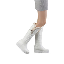 Load image into Gallery viewer, Women's Winter Warm Cotton Boots | Thick Wedge Sole, Metal Accents &amp; Slip-On Design