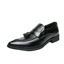 Load image into Gallery viewer, Men's British Tassel Dress Shoes | Pointed Toe PU Leather Business Loafers