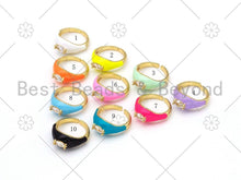 Load image into Gallery viewer, Colorful Enamel With Oval CZ Adjustable Ring,Sku#X250