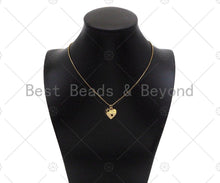 Load image into Gallery viewer, CZ Micro Pave Love Word with Hollow Out Heart On Heart Pendant,18K Gold Charm, Necklace Bracelet Charm Pendant,14x16mm,Sku#LK307