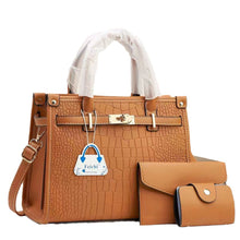 Load image into Gallery viewer, Minimalist Macaron Three-Piece Handbag Set - PU Leather Crossbody Shoulder Bag with Stone Texture
