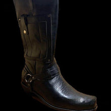 Load image into Gallery viewer, Men's Embroidered Knight High-Heel Leather Boots | Pointed Toe | Sizes 38–48