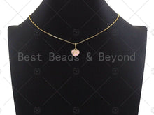 Load image into Gallery viewer, 18K Gold Finish Enamel Heart Pendant, Black/Pink/White/Red Heart charm, 12mm, sku#JL05