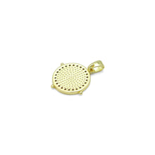 Load image into Gallery viewer, Clear CZ Around Gold Heart On Round Coin Charm Pendant, Sku#LX758